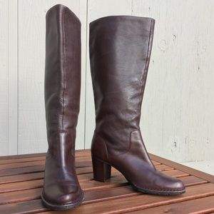 Brown Leather Knee High Boots Indigo by Clark’s